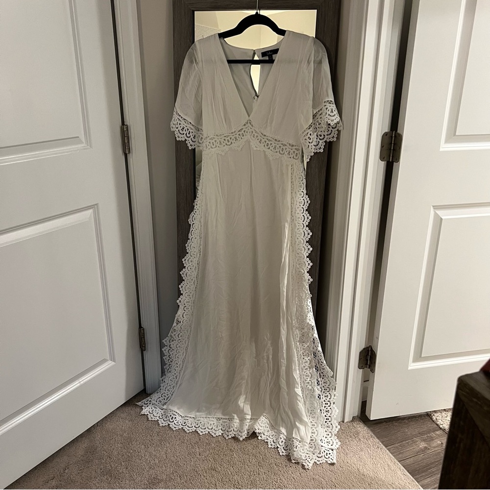 Lulus white engagement/bridal/ shower dress